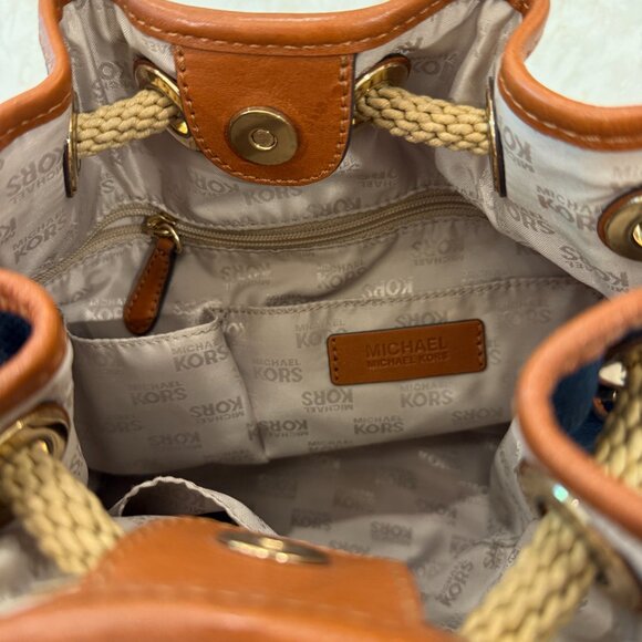 Michael Kors Navy Blue Nautical Bucket Bag - Picture 7 of 7